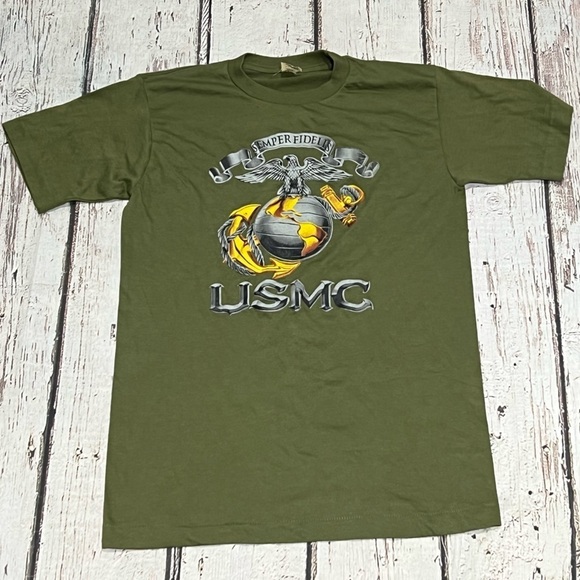 Vintage 1980s USMC Marine Corps Military 80s Crewneck tee Tshirt - Picture 1 of 4